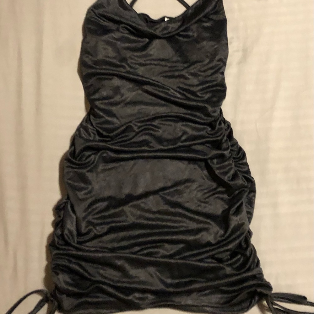 Black ruched dress